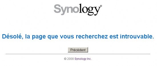 Page d'erreur 403 Synology